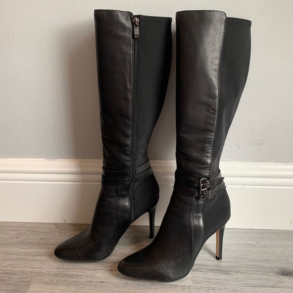 WHBM Knee High Leather Black Boots